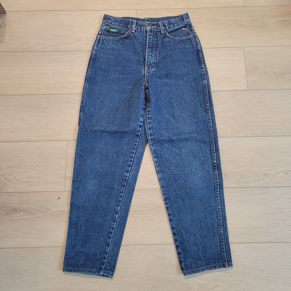 Vintage Puma Women's High Rise Dark Blue Jeans